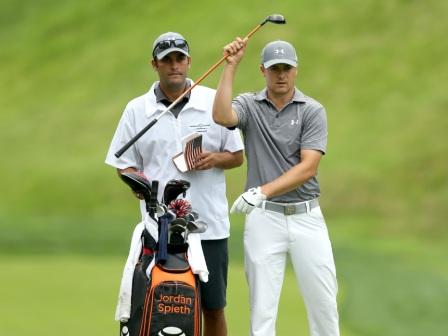 Dream team . . Jordan Spieth with his caddy Michael Greller